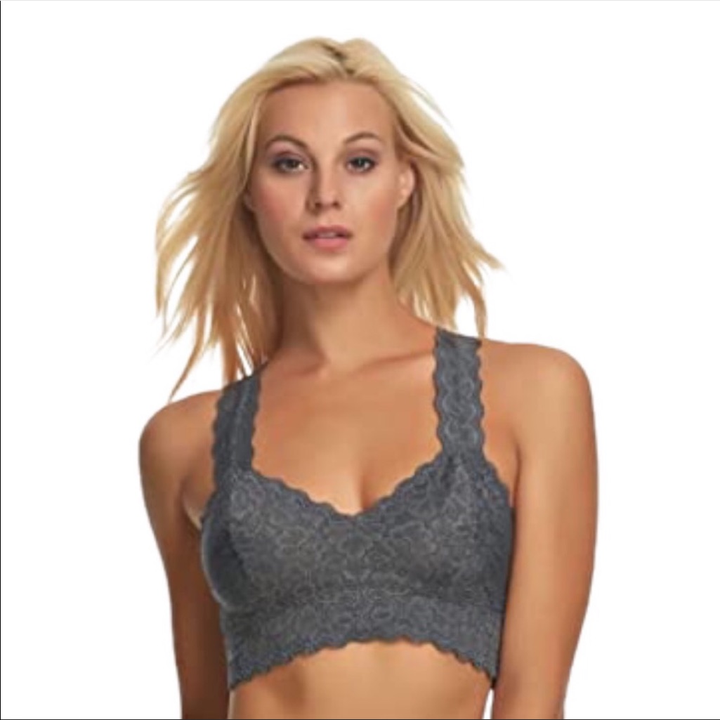 Felina Size Large Grey Lace Racerback Bralette